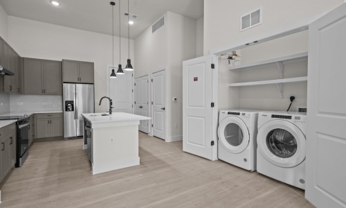 In-unit laundry closet
